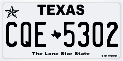 TX license plate CQE5302