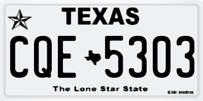 TX license plate CQE5303