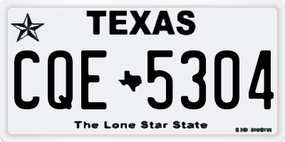 TX license plate CQE5304