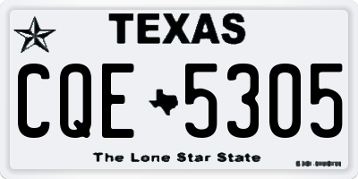 TX license plate CQE5305