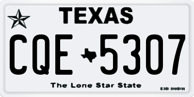 TX license plate CQE5307