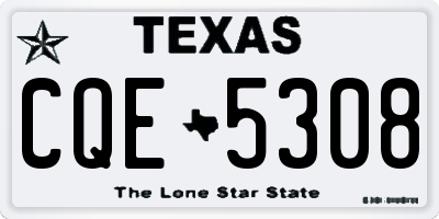 TX license plate CQE5308