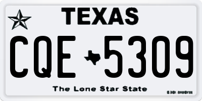 TX license plate CQE5309
