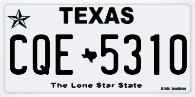 TX license plate CQE5310