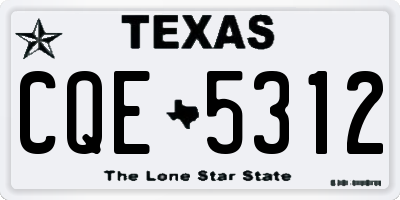 TX license plate CQE5312