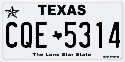 TX license plate CQE5314