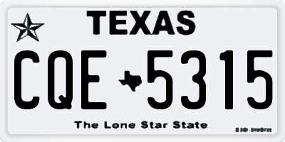 TX license plate CQE5315