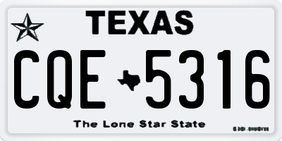 TX license plate CQE5316