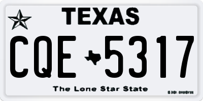TX license plate CQE5317