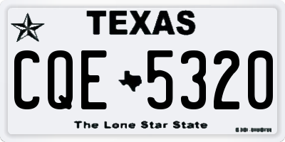 TX license plate CQE5320