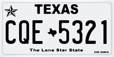 TX license plate CQE5321