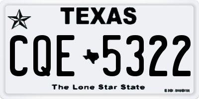 TX license plate CQE5322