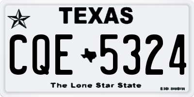 TX license plate CQE5324