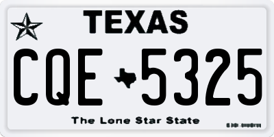 TX license plate CQE5325