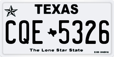 TX license plate CQE5326