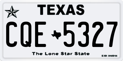 TX license plate CQE5327