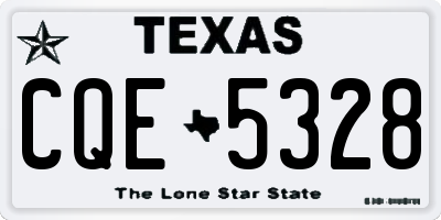 TX license plate CQE5328