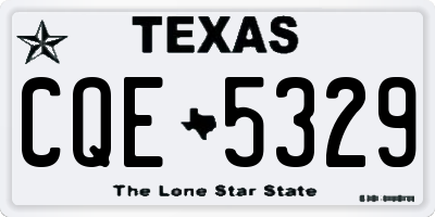 TX license plate CQE5329