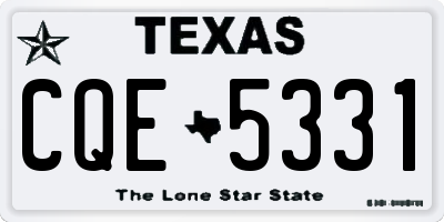 TX license plate CQE5331