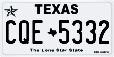 TX license plate CQE5332