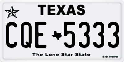 TX license plate CQE5333