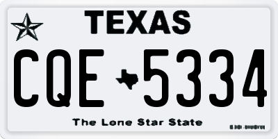 TX license plate CQE5334