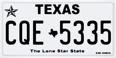TX license plate CQE5335