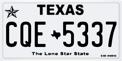 TX license plate CQE5337