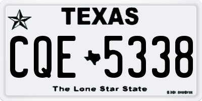 TX license plate CQE5338