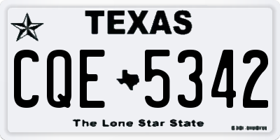 TX license plate CQE5342