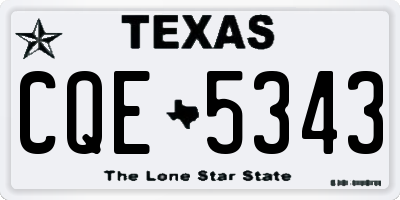 TX license plate CQE5343