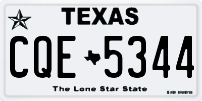TX license plate CQE5344