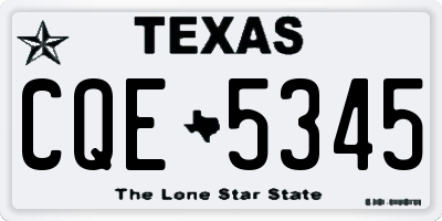 TX license plate CQE5345