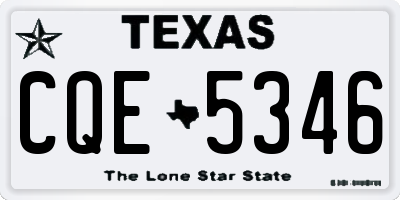 TX license plate CQE5346