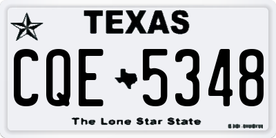 TX license plate CQE5348