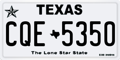 TX license plate CQE5350