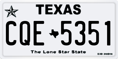 TX license plate CQE5351