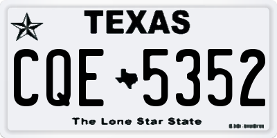 TX license plate CQE5352