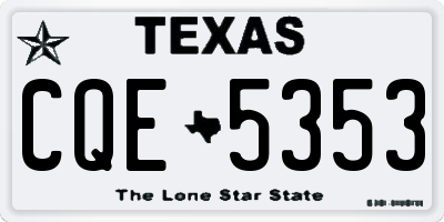 TX license plate CQE5353