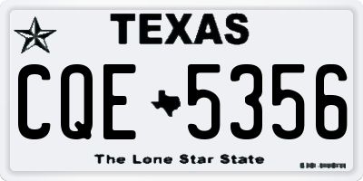 TX license plate CQE5356