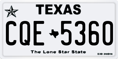 TX license plate CQE5360