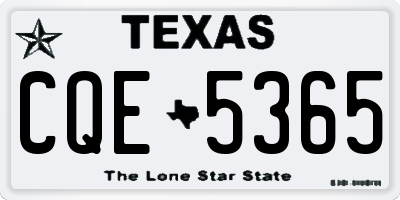 TX license plate CQE5365