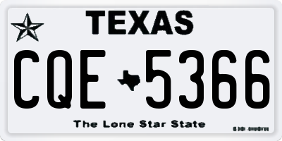 TX license plate CQE5366