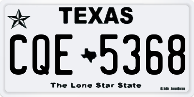 TX license plate CQE5368