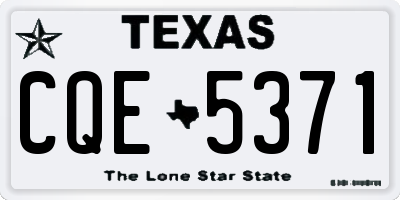 TX license plate CQE5371