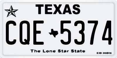 TX license plate CQE5374