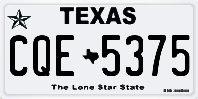 TX license plate CQE5375