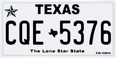 TX license plate CQE5376