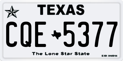 TX license plate CQE5377