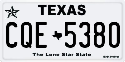 TX license plate CQE5380